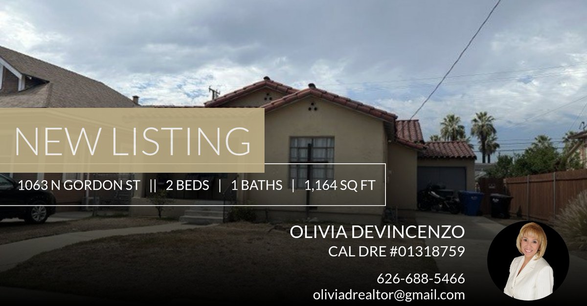 ladydevino's tweet photo. 📍 New Listing 📍 Take a look at this fantastic new property that just hit the market located at 1063 N Gordon St in Pomona. Reach out here or at 626-688-5466 for more information!

Olivia De Vincenzo
Your Realtor For Life
626 688-... https://t.co/KAjbHqzDax https://t.co/dG0GdQzRKa