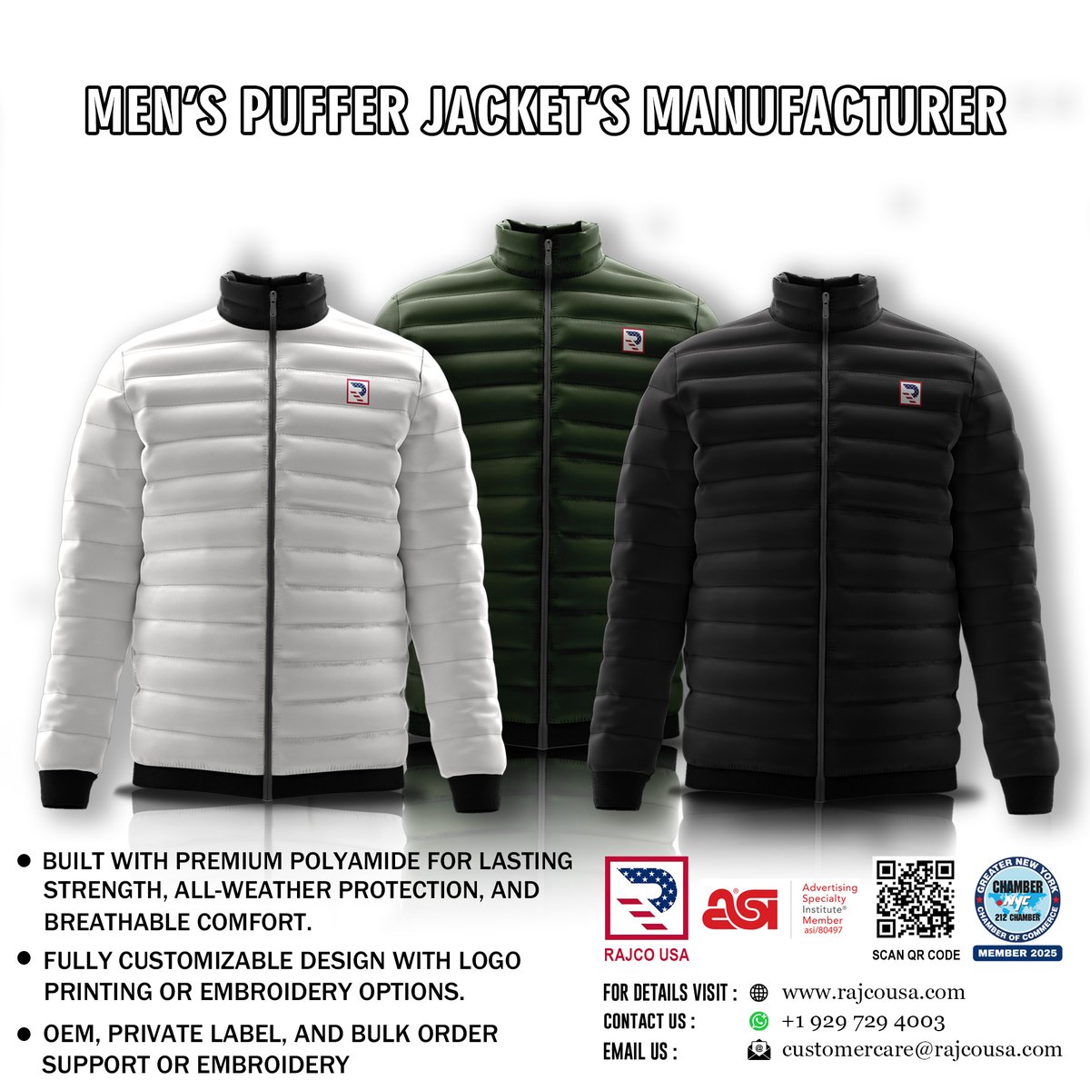 RajcoUSA's tweet image. Your Brand, Our Expertise — Custom Men’s Puffer Jackets

Partner with Rajco USA, a trusted sportswear and outerwear manufacturer.

📞 +1 929 729 4003 | 🌐 rajcousa.com

#MensPufferJackets #CustomOuterwear #PrivateLabelManufacturer #B2BApparel #RajcoUSA