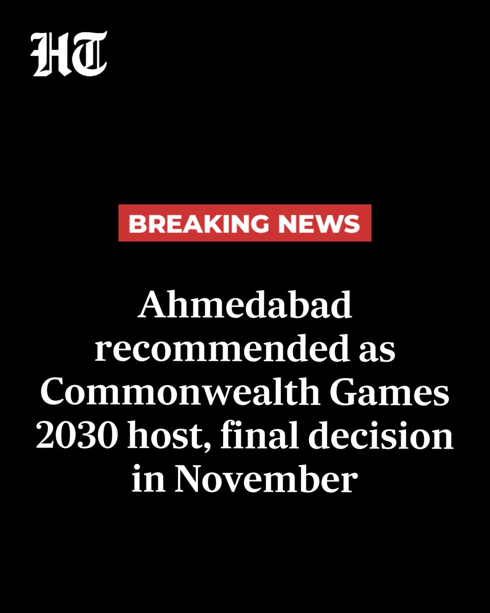 #BREAKING 🚨| The Commonwealth Sport's Executive Board recommended Ahmedabad as the host city for the 2030 Commonwealth Games. 

More details: hindustantimes.com/sports/others/…