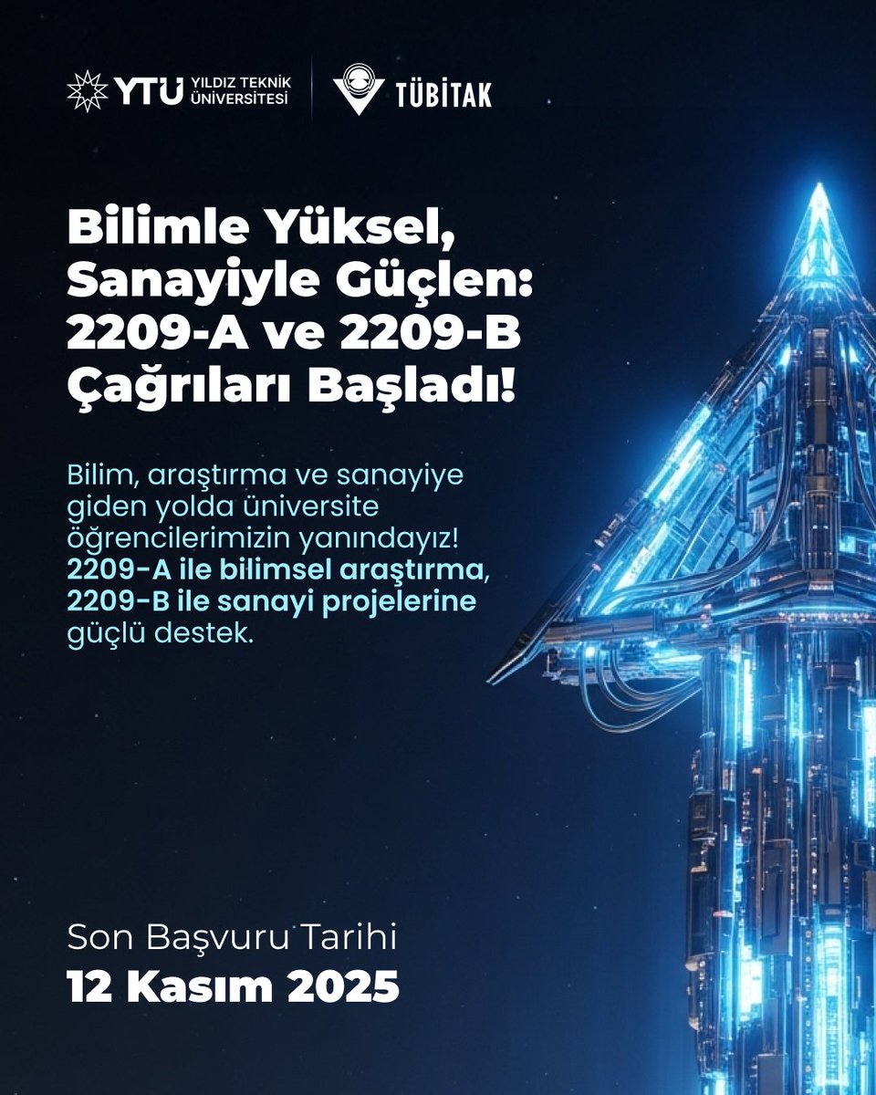 TÜBİTAK’tan Üniversite Öğrencilerine Araştırma ve Sanayi Desteği!

TÜBİTAK BİDEB’in 2209-A ve 2209-B programları, üniversite öğrencilerinin bilimsel araştırma ve sanayi odaklı projelerini desteklemek için başvurulara açıldı! ✨

🔹 2209-A: Üniversite öğrencilerinin akademik