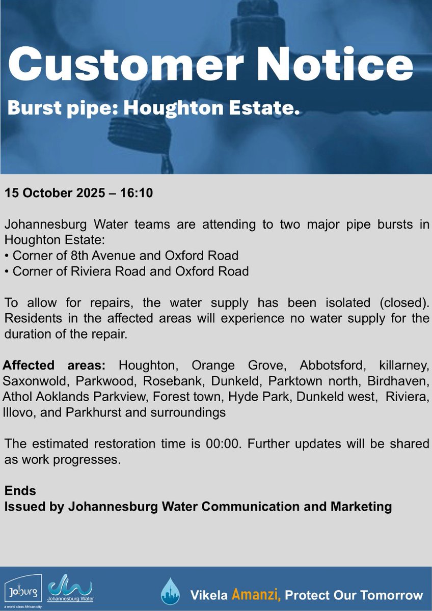 Johannesburg Water tweet media
