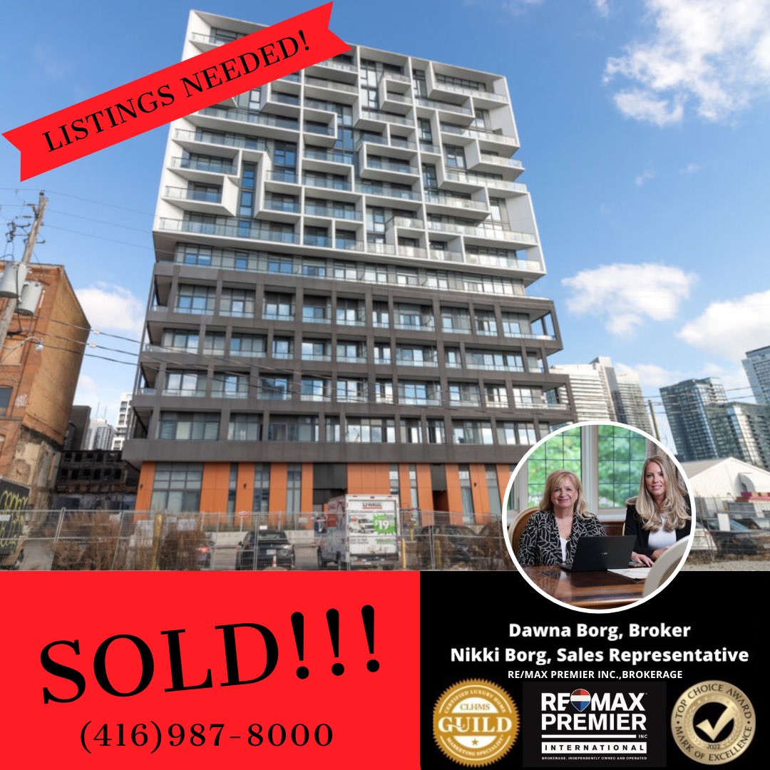 dawnaborg's tweet photo. 🔑SOLD- Condominium at 9 Tecumseth St. 

👉🏻Toronto listings needed….buyers are waiting!  Want to list? 

For great results contact Dawna Borg, Broker or Nikki Borg, Sales Representative at RE/MAX Premier Inc., Brokerage (416) 987-8000 and let’s talk about it! https://t.co/G06qerXiIx