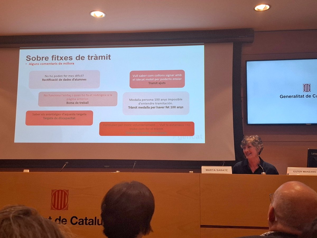 MartaFdezJurjo's tweet photo. En el marc de Jornada "Acompanyant a la ciutadania en la transformació digital", celebrada el 13 d'octubre a l'@eapccat, "La mesura de la satisfacció ciutadana en dades" a càrrec de Marta Sabaté, Cap de l'Àrea d'Analítica i millora de l'experiència ciutadana de la #DGSEC https://t.co/zxm6Xj5dYm
