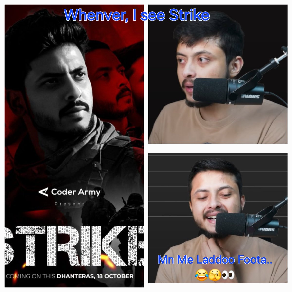 itis_samarth's tweet image. #STRIKE #CODER_ARMY #LEVEL_UP
Strike Is Coming on 18 October this Dhanteras.🚀✨️
Fully Excited for this...💗🤞
It will Level up our journey.🔥🤝
@rohit_negi9 @adityatandon02 @CoderArmy