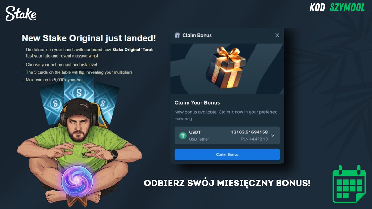 Monthly bonus na Stake odebrany, można coś przyszponcić 🥳