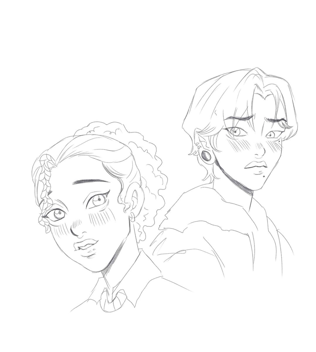 Patrine_PJ's tweet photo. I have been on a role(imo) I still don't understand why my sketch(blue) looks so much softer than the lineart, it's the same pencil gang wth 😵😵
#oc #glstory #wlw https://t.co/xcaWRiNYTf