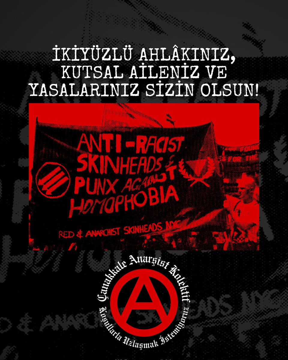 İkiyüzlü ahlakınız, kutsal aileniz ve yasalarınız sizin olsun!