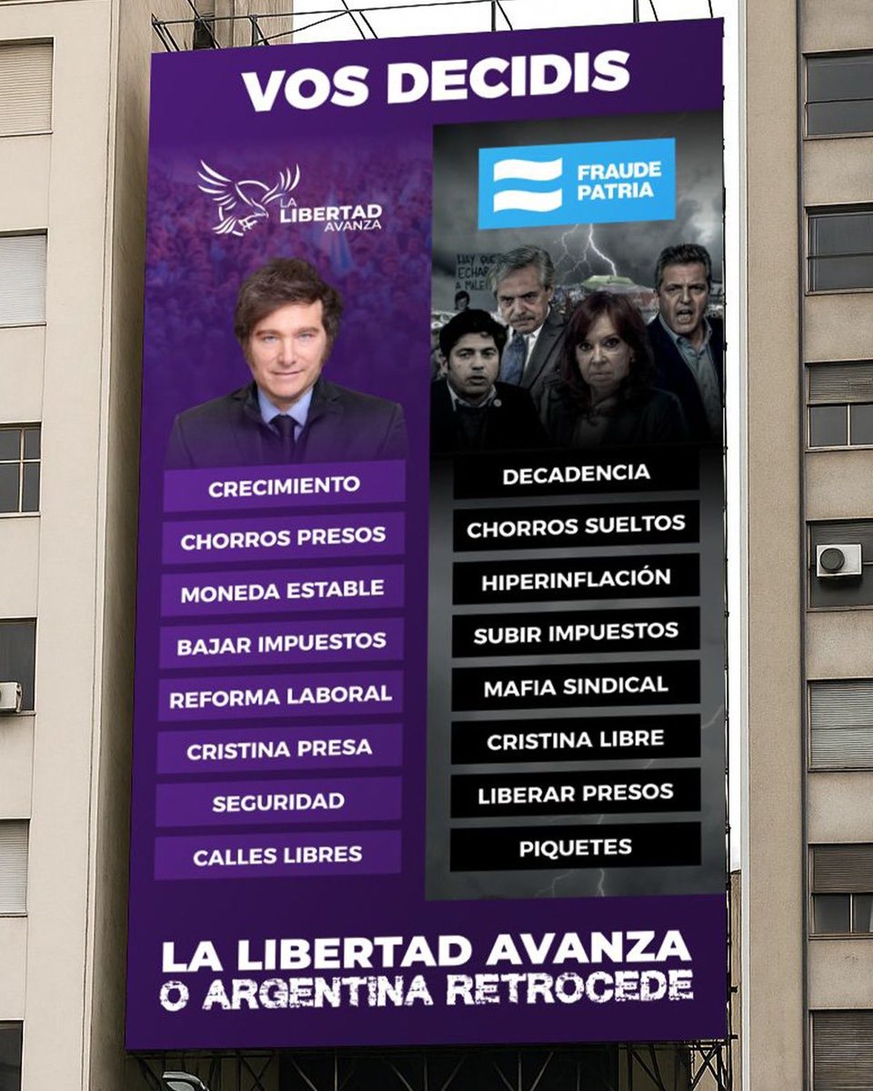 La Libertad Avanza o Argentina retrocede

¿Coincidís? 

1- SI
2- NO