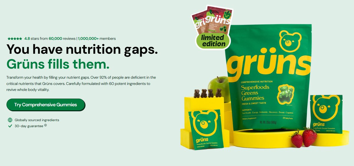 T'as sans doute jamais entendu parler de cette marque

Pourtant c'est une des plus grosses masterclass en ecommerce DTC de ces dernières années

Gruns : C'est $100M par an en moins de 3 ans avec une valo de $500M 👇

En vendant des gummies... Un type de produit ultra saturé sur