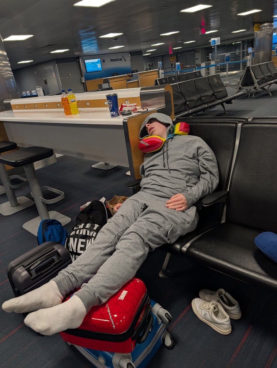 lreavey's tweet photo. This is how @AmericanAir  and @JFKairport left our special needs son who has scoliosis, kyphosis and @ncbrsfoundation for 14 hours after our flight got cancelled. The staff were so rude, asked for a wheelchair and blanket they said 'not my problem’ how is this accepable… 🤬😴🥱 https://t.co/K0gSQPYszT