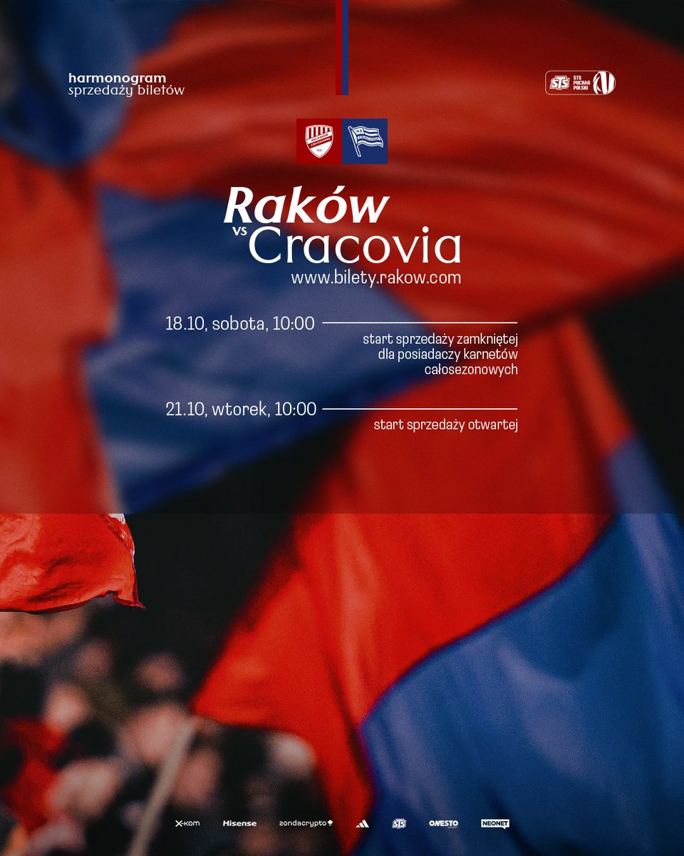 Po blisko dwóch latach rozgrywki <a href="/PZPNPuchar/">STS Puchar Polski</a> wrócą na L83! 🔥

🎟 W środę, 29 października o awans do kolejnej rundy zagramy z Cracovią. W najbliższą sobotę o godzinie 10:00 wystartuje sprzedaż biletów na to spotkanie dla posiadaczy karnetów całosezonowych. Sprzedaż otwarta