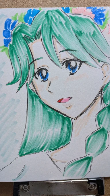 #ゴープリ10周年なので海藤みなみさん3733枚描いてお祝い (1013.1014) やっつけラクガキ。 今週末からのマルイコラボ楽しみ。