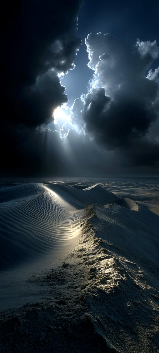 Shadows stretch across the sculpted dunes!
