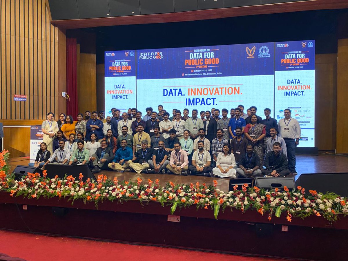 CDPG_IISc's tweet image. That’s a close to an inspiring journey at the 3rd Edition of the Symposium on Data for Public Good! 🎉
Over the past two days, we’ve witnessed powerful exchanges between policymakers, researchers, technologists, and innovators — all united by one shared purpose: advancing the…