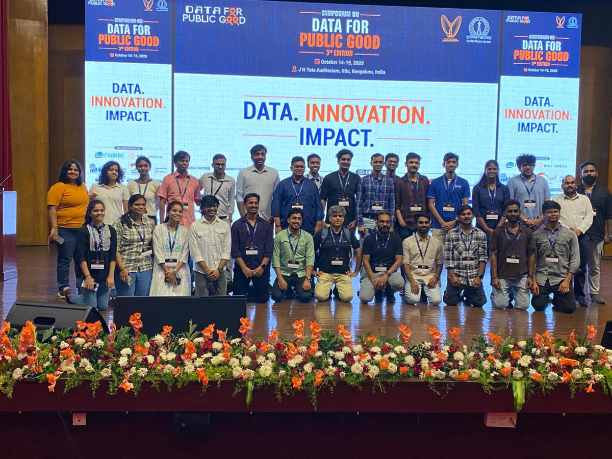CDPG_IISc's tweet image. That’s a close to an inspiring journey at the 3rd Edition of the Symposium on Data for Public Good! 🎉
Over the past two days, we’ve witnessed powerful exchanges between policymakers, researchers, technologists, and innovators — all united by one shared purpose: advancing the…