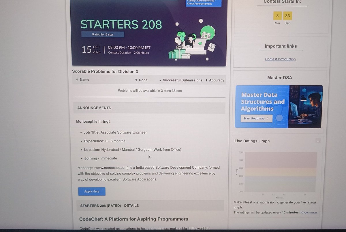 amit25says's tweet image. Be kind brother
#codechef #contest