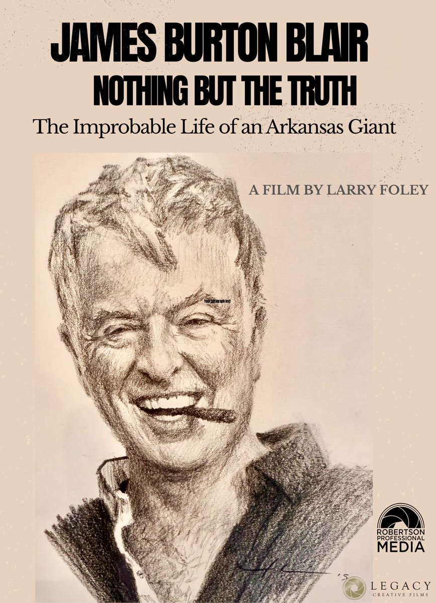 Mark your calendar for the public premiere of my new film James Burton Blair, “Nothing But the Truth.” The Improbable Life of an Arkansas Giant. 2 pm Nov. 30, Fayetteville Public Library. vimeo.com/1127303103/a37…