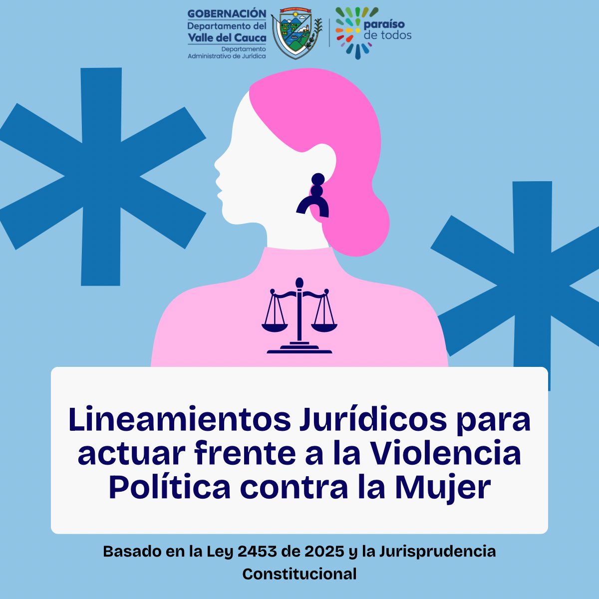 juridicavalle's tweet photo. 🔹Actuar con enfoque de género es proteger la democracia.
La Ley 2453 de 2025 busca prevenir y sancionar toda forma de violencia política contra las mujeres.

Desde la Dirección Jurídica, promovemos lineamientos claros para garantizar una participación libre, segura y respetuosa. https://t.co/TLsMBZYnbk
