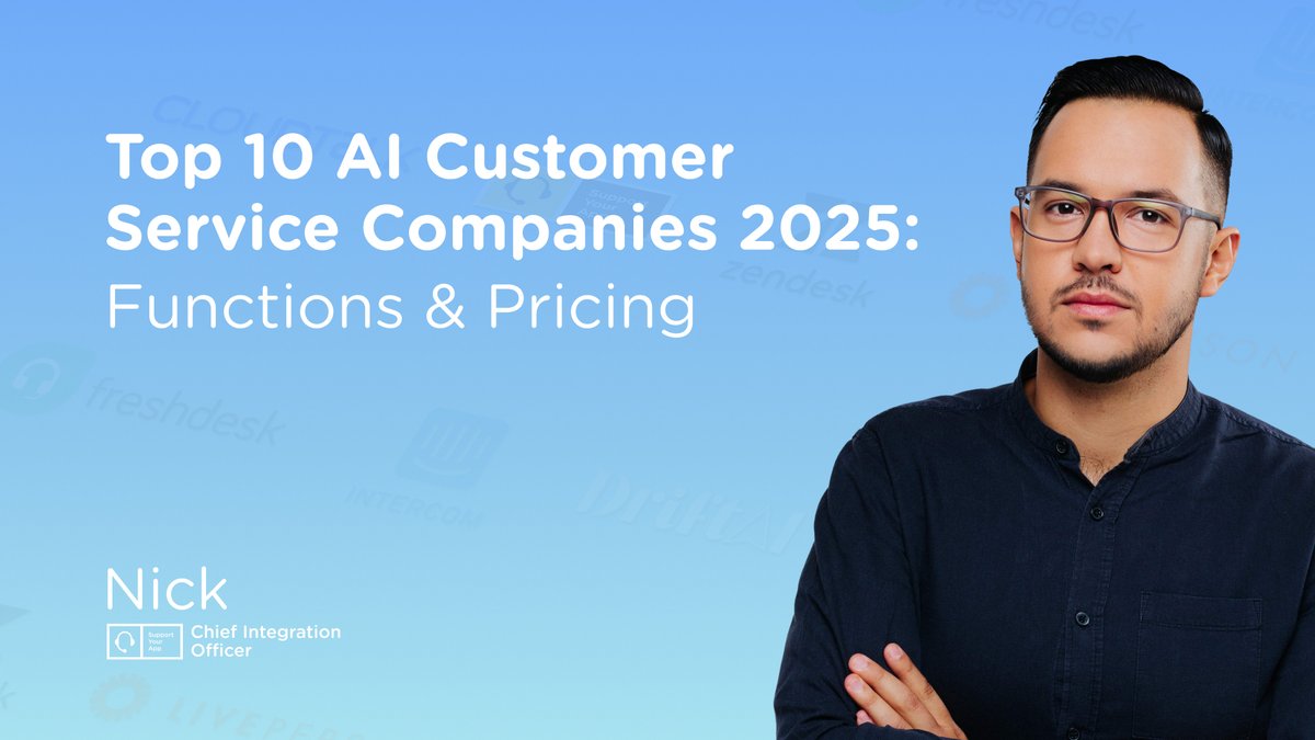 SupportYourApp's tweet image. When it comes to finding the right #AI partner for your #customer service, the choice can be overwhelming 😱
Our Chief Integration Officer, Nick, has researched the Top 10 AI Customer Service Companies of 2025 and shared key insights in a new article → supportyourapp.com/blog/top-10-ai…