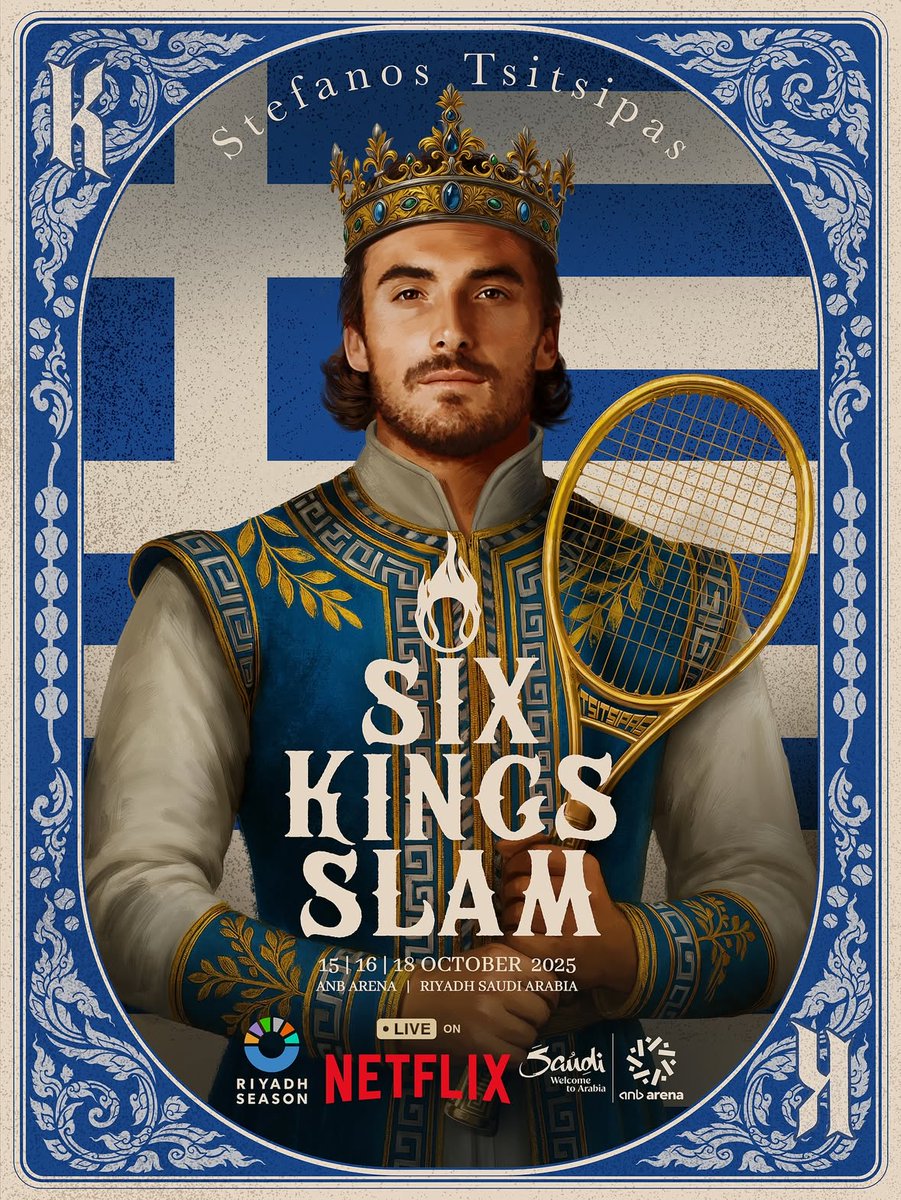 🔥    NEXT UP TONIGHT    🔥
🇮🇹 QF -  Sinner × Tsitsipas 🇬🇷
H2H:               3 × 6
Age:          24yo × 27yo
ATP:              #2 × #24
Titles:            21 × 12
W/L:      306–86 × 367–183

👑THE KING vs. HIS KRYPTONITE 💎

#SixKingsSlam