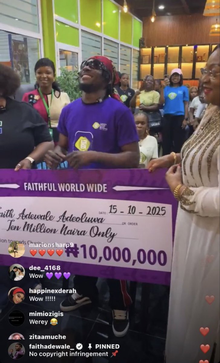 pearlliehart's tweet photo. And we’ve not even gifted him yet. This Saturday will be massive! As a hater, endeavor to mark attendance on time. Congratulations to our deserving winner, Faith! Man with impact! The man who always wins! 💜👑 #FaithAdewale #BBNaija https://t.co/tWQ83VEll2
