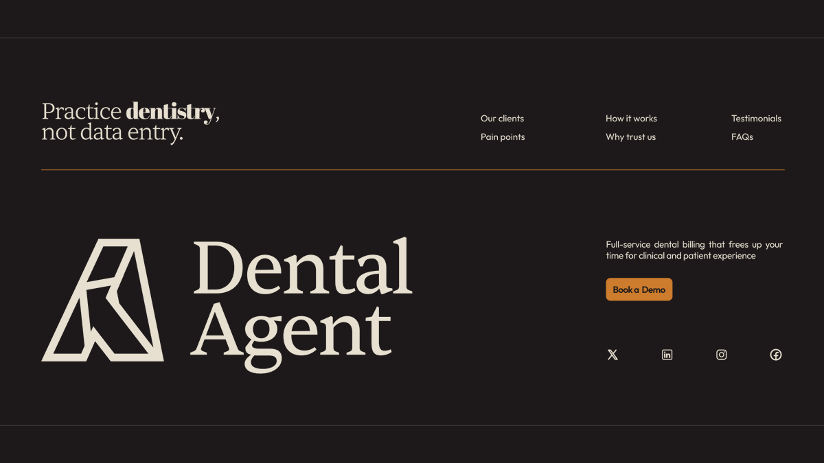 Footer: where type whispers the brand.