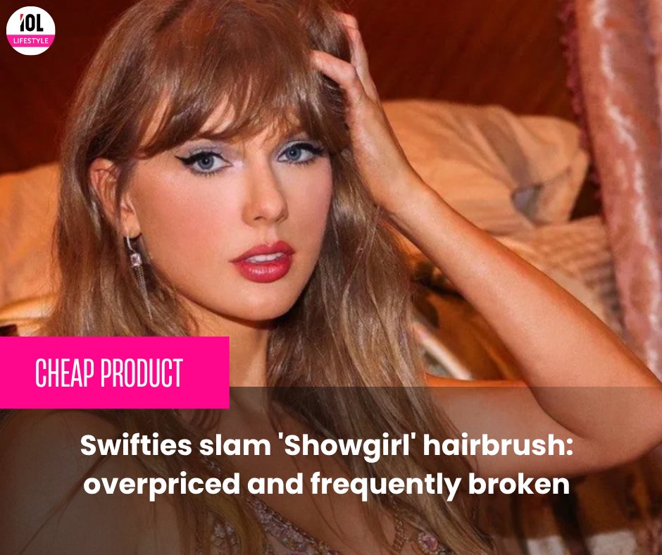 IOL's tweet photo. Swifties slam 'Showgirl' hairbrush: overpriced and frequently broken
#SwiftieMerch #MerchFail #Showgirl
https://t.co/6AJmHECAwo https://t.co/vRvi7v0MM9