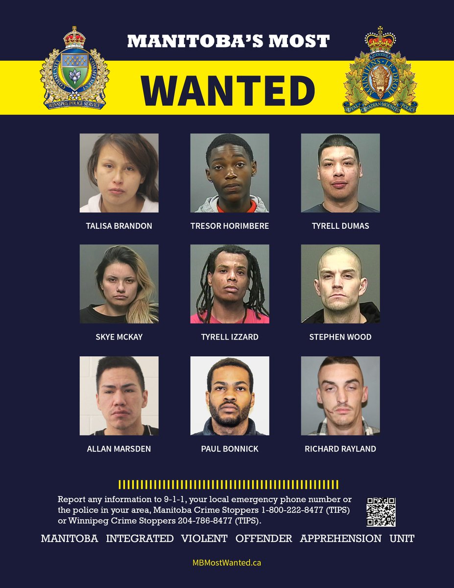 Manitoba’s Most Wanted List: Updated

The Manitoba’s Most Wanted list highlights some of the most violent and dangerous offenders in our province. This list is compiled monthly by members of the Winnipeg Police Service and the Royal Canadian Mounted Police in Manitoba.

Your help