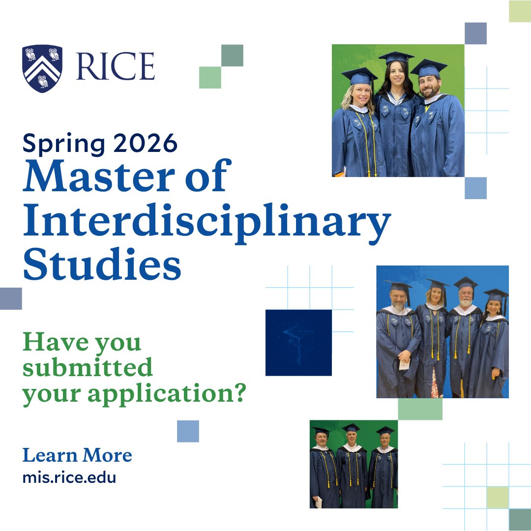 ContinueRice's tweet image. The deadline is here! ⏳ Don’t miss your chance to join the Master of Interdisciplinary Studies program. Submit your application today at hubs.ly/Q03NH1030 #gradschool #interdisciplinarystudies #applicationdeadline #riceuniversity