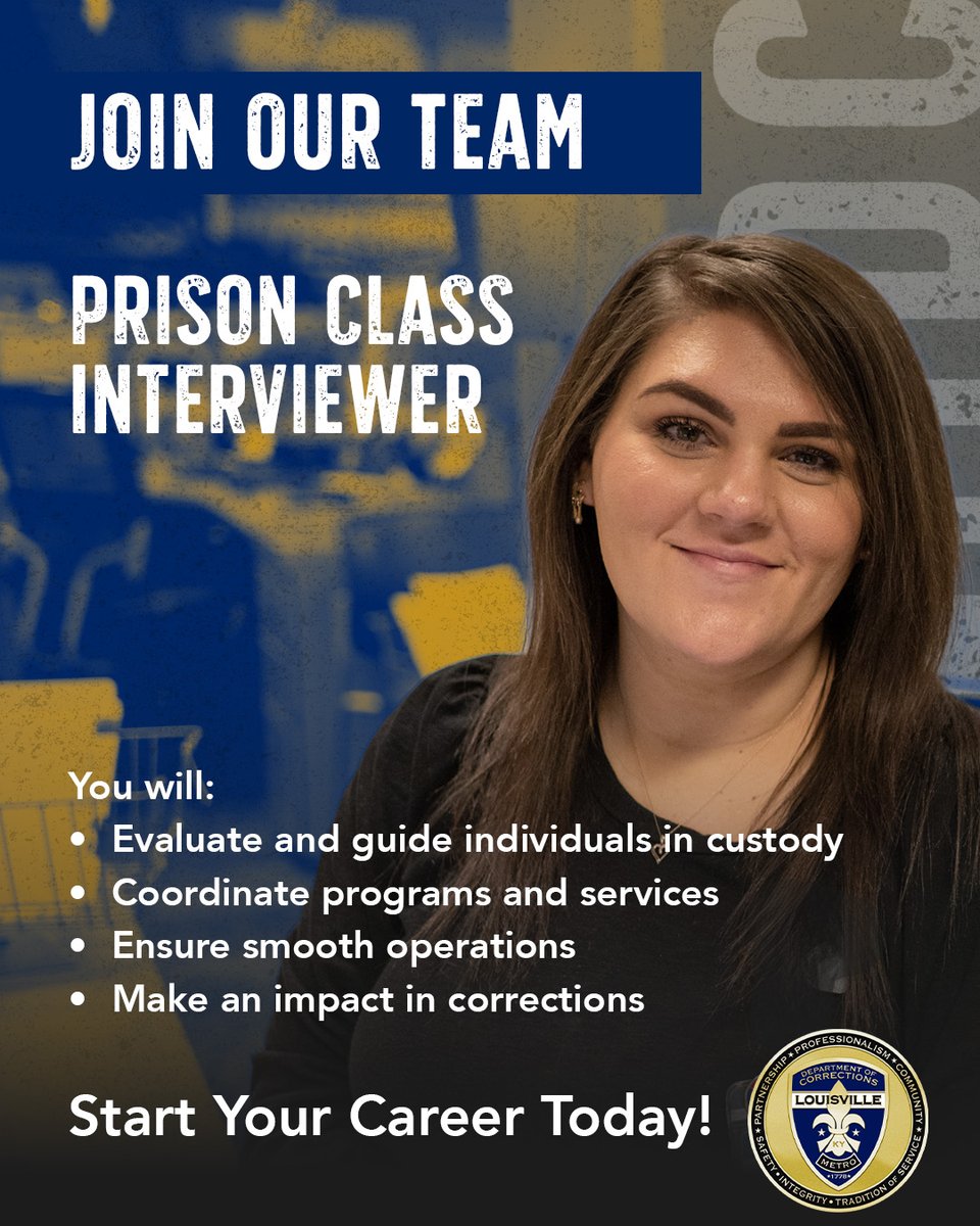 Build a career that makes a difference in corrections. As a Prison Class Interviewer, you’ll help coordinate programs, guide reentry services, and ensure operational support inside the facility.

Take the first step and start your career today. lmdcjobs.com