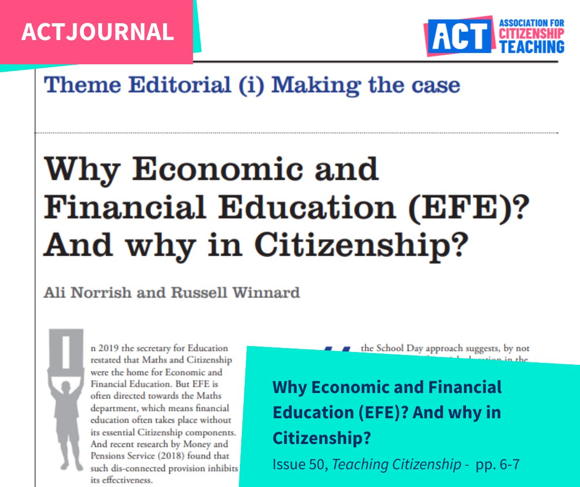 Why Economic &amp; Financial Education — and why in Citizenship?  As #TalkMoneyWeek approaches, revisit this Teaching Citizenship article exploring how money, ethics &amp; democracy connect in the classroom.  Pp. 6–7: ow.ly/qbsV50XawfO
#FinanceEducation #StarttheConversation