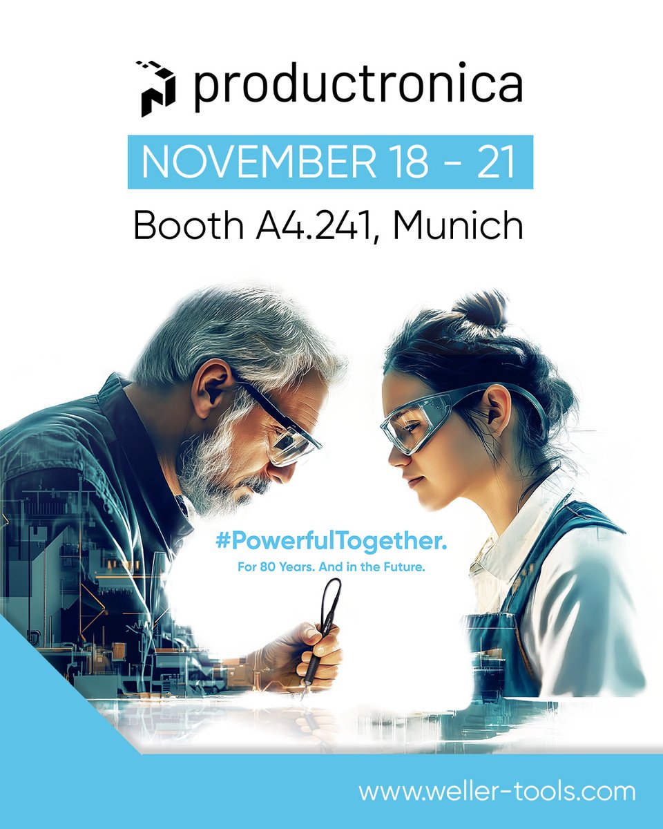#PowerfulTogether. For 80 Years. And in the Future. Join us at #productronica2025 to celebrate innovation &amp; discover what’s next in soldering. 📍Booth A4.241 📅 Nov 18–21 #PowerfulTogether