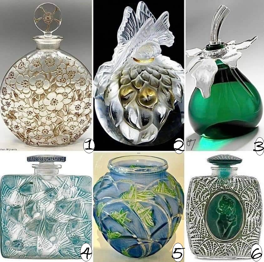 BiancoDavinci's tweet image. Which of these René Lalique perfume bottles from the early 1900s do you find most beautiful?