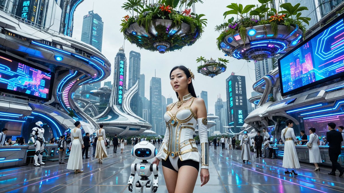 Shopping Wednesday afternoon in new Tokyo with Haruka Kumiko
...
Future Empires : Eastern Empire aristocracy #
(IArtMixer, SDXL , SeedDream4, MagnificAI)

The Eastern Empire, established in 3025 AC, spans modern-day China, Mongolia, Taiwan, South and North Korea, and Japan. This