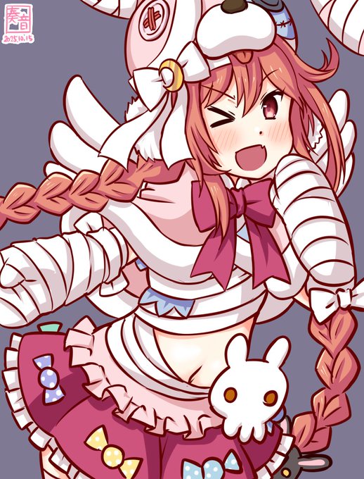 「お菓子集めにぃ～、卯月!出撃でぇ～す がんばるぴょん!」 #艦これ版真剣お絵描き60分一本勝負_20251015 #卯月 ※遅刻+30分