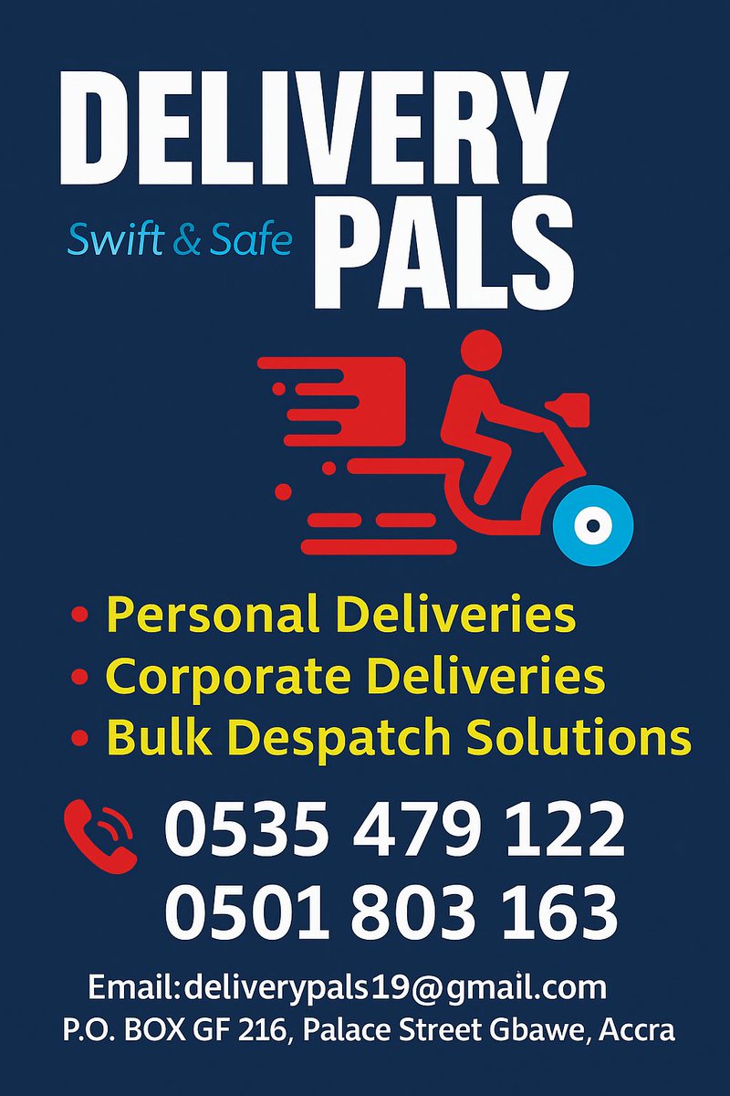 deliverypals1's tweet photo. We are opened for all your deliveries nationwide ,just a call away 📞0535479122/0501803163 https://t.co/JrsMlWLA1x