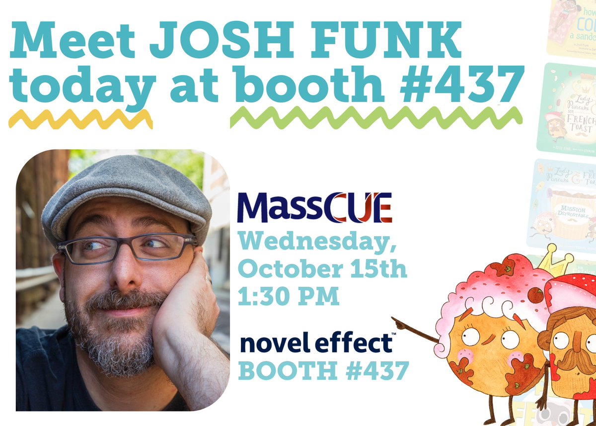 Novel_Effect's tweet photo. Meet @joshfunkbooks TODAY! 📚✨ Swing by the Novel Effect booth (#437) at 1:30 PM for a fun meet &amp; greet and book signing. Don’t miss the chance to say hello and share in the magic of reading at @MassCUE! #MassCUE #MassCUE2025 https://t.co/7tSHzIDOe4