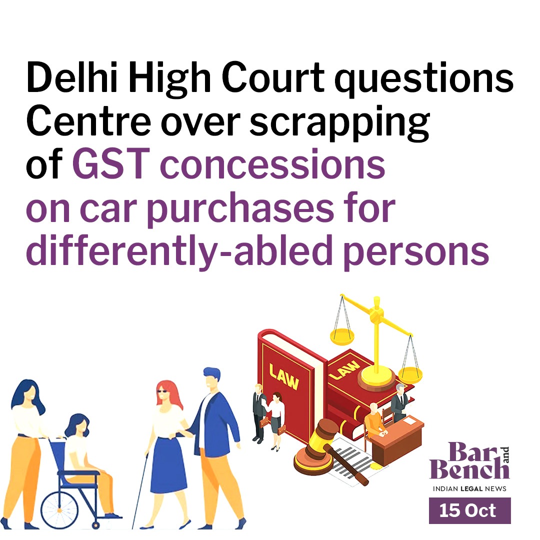 Delhi High Court questions Centre over scrapping of GST concessions on car purchases for differently-abled persons

Read more: barandbench.com/news/delhi-hig…