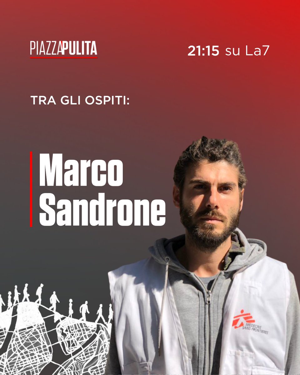 Stasera a #Piazzapulita il capoprogetto di Medici Senza Frontiere a Gaza Marco Sandrone

21.15, La7

<a href="/MSF_ITALIA/">MediciSenzaFrontiere</a>