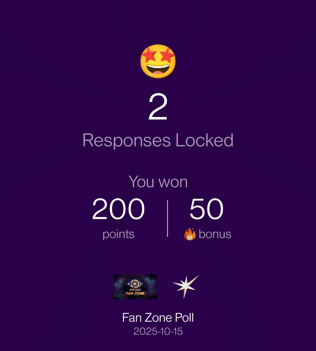 MRajavanthi's tweet photo. Hey! 👋
I just played the Bigg Boss Kannada Fanzone on JioHotstar. Here's your chance to win a ticket to the Grand Finale😍
Play now 👉https://t.co/aoYWDgvN8X https://t.co/LoLlbndek1