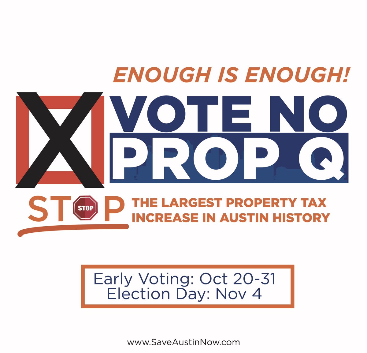 MattMackowiak's tweet image. DEFEAT PROP Q YARD SIGN PICK UP WINDOWS:

Wed 10/15
• Downtown: 9am-6pm (807 Brazos Street). Text or call Leland when you arrive to be let into the building (812-343-2981)

Thurs 10/16
• North Austin: 8am-11am (2311 W. Parmer Lane)
• Central Austin: 12pm-4pm (6009 Bon Terra…