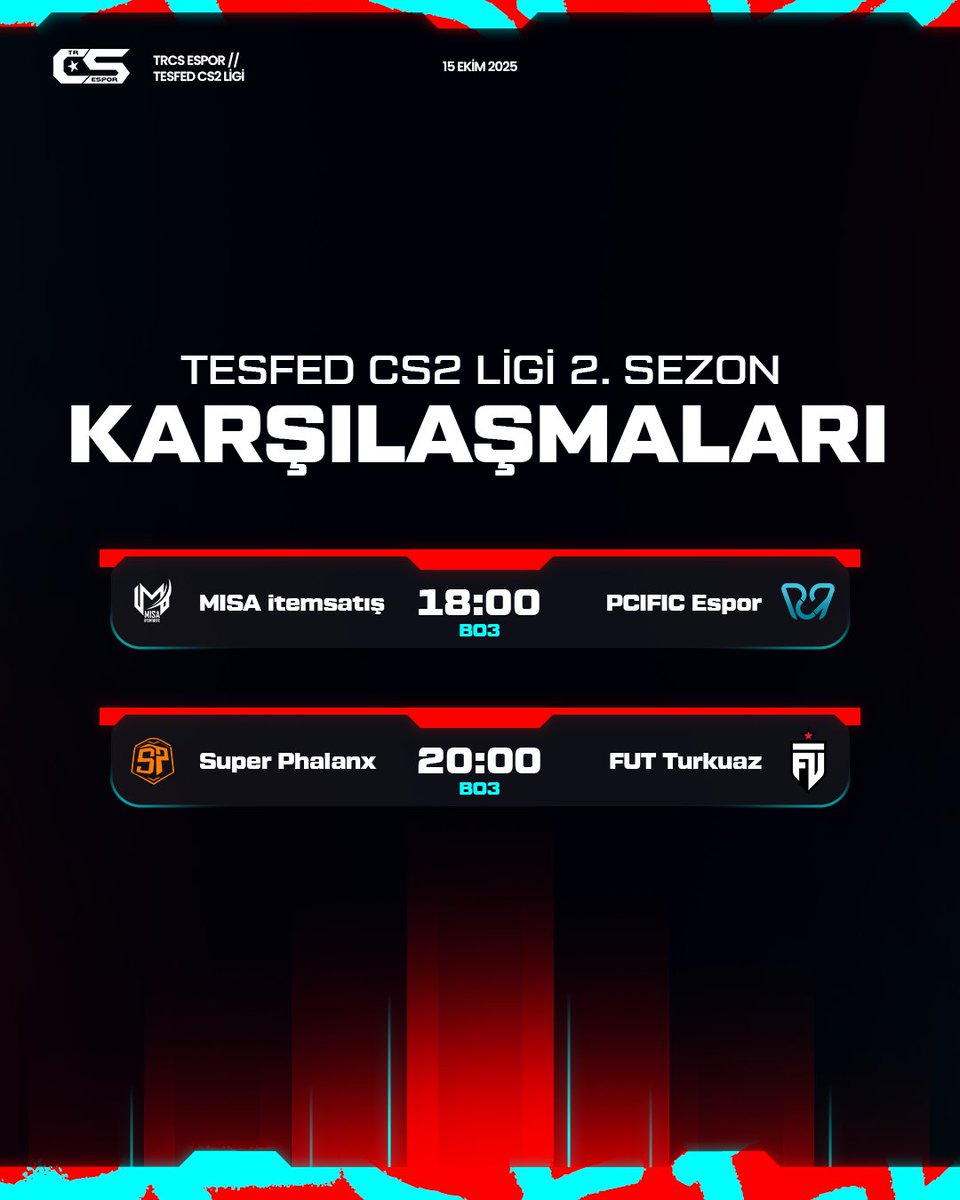 trcsespor's tweet image. 🏆 Wraith TESFED CS2 Ligi'nin ilk gün karşılaşmaları karşınızda!
