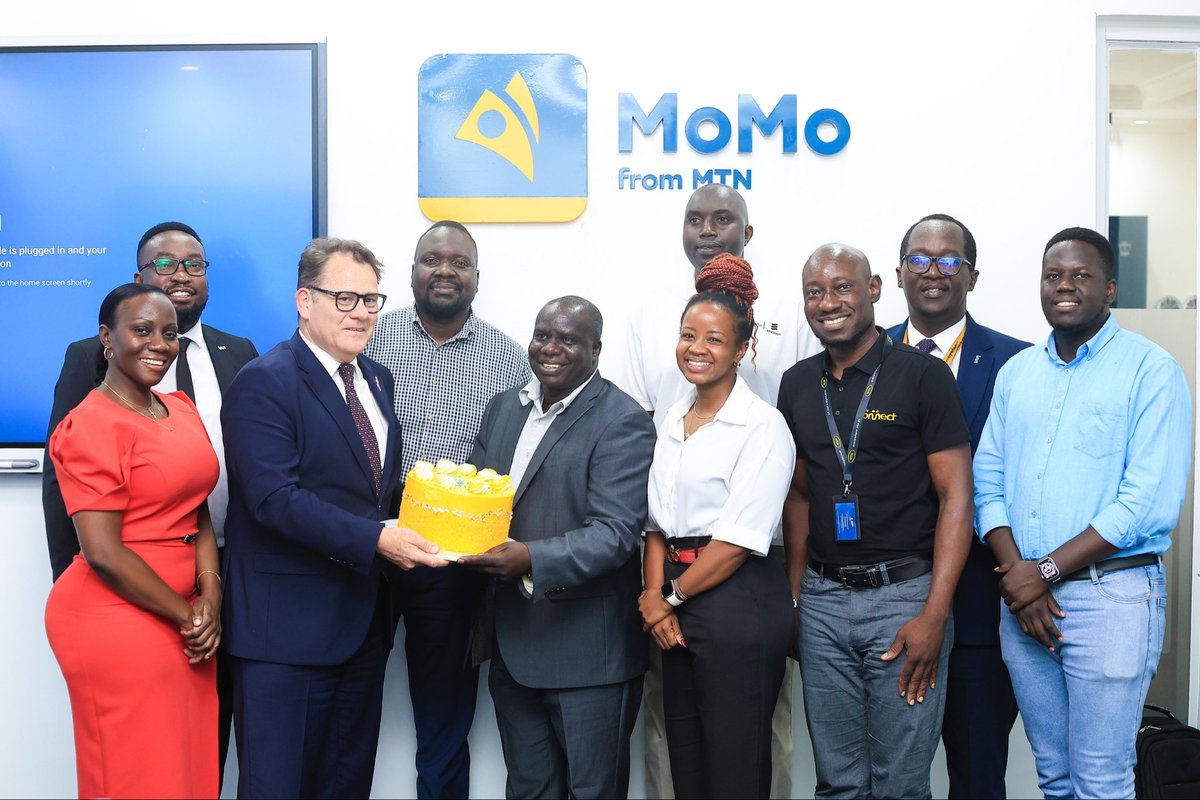 imbankug's tweet photo. The visit by our CEO, Robin Bairstow to @mtnmomoug reinforces our shared commitment to transforming digital financial services in Uganda. https://t.co/u9tItEK1g4