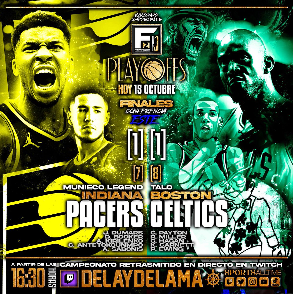 delaydelama's tweet image. m.twitch.tv/delaydelama
Ya estamos en directo!!!
Tercer asalto de desempate con la serie llegando a Boston!!
@barroso_alv VS #TaloJamaican
CoMeOn!!
🙌🏀💫