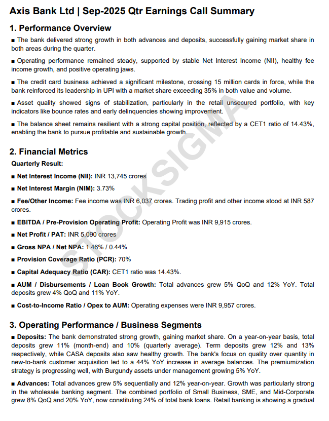 myAlerts_in's tweet photo. #AXISBANK #AXISBANKQ2 Axis Bank Ltd Q2FY26 Earnings Concall Summary https://t.co/aiHKfGxFEX