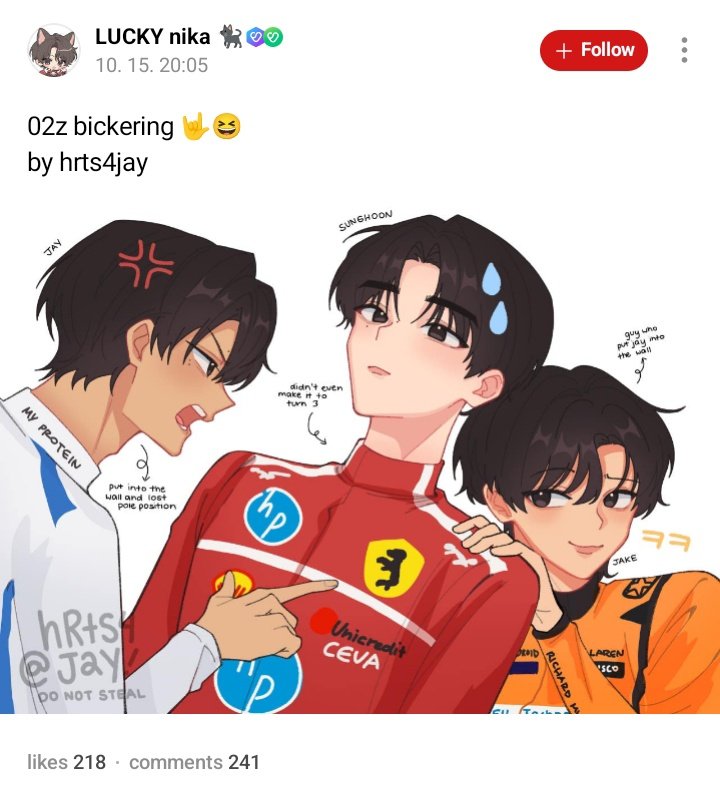 enhypenweverse's tweet image. [ #제이’s Reply ] 251015

OP: 02z bickering 🤟😆
by hrts4jay

🐈‍⬛: I&apos;m curious about the reason why Jake is McLaren 
🐈‍⬛: cause Oscar??😂
🐈‍⬛: Aussie vibe 

@ENHYPEN_members @ENHYPEN #ENHYPEN #엔하이픈 #JAY