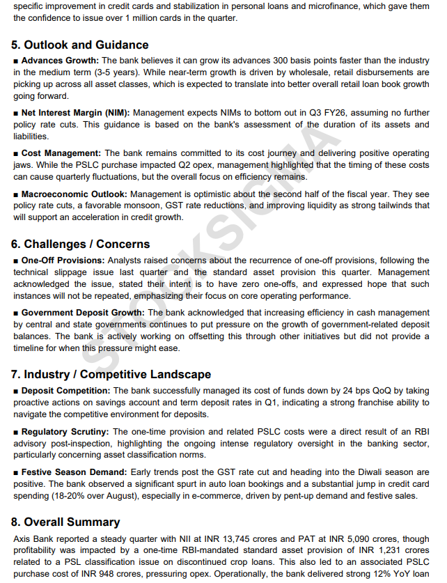 myAlerts_in's tweet photo. #AXISBANK #AXISBANKQ2 Axis Bank Ltd Q2FY26 Earnings Concall Summary https://t.co/aiHKfGxFEX