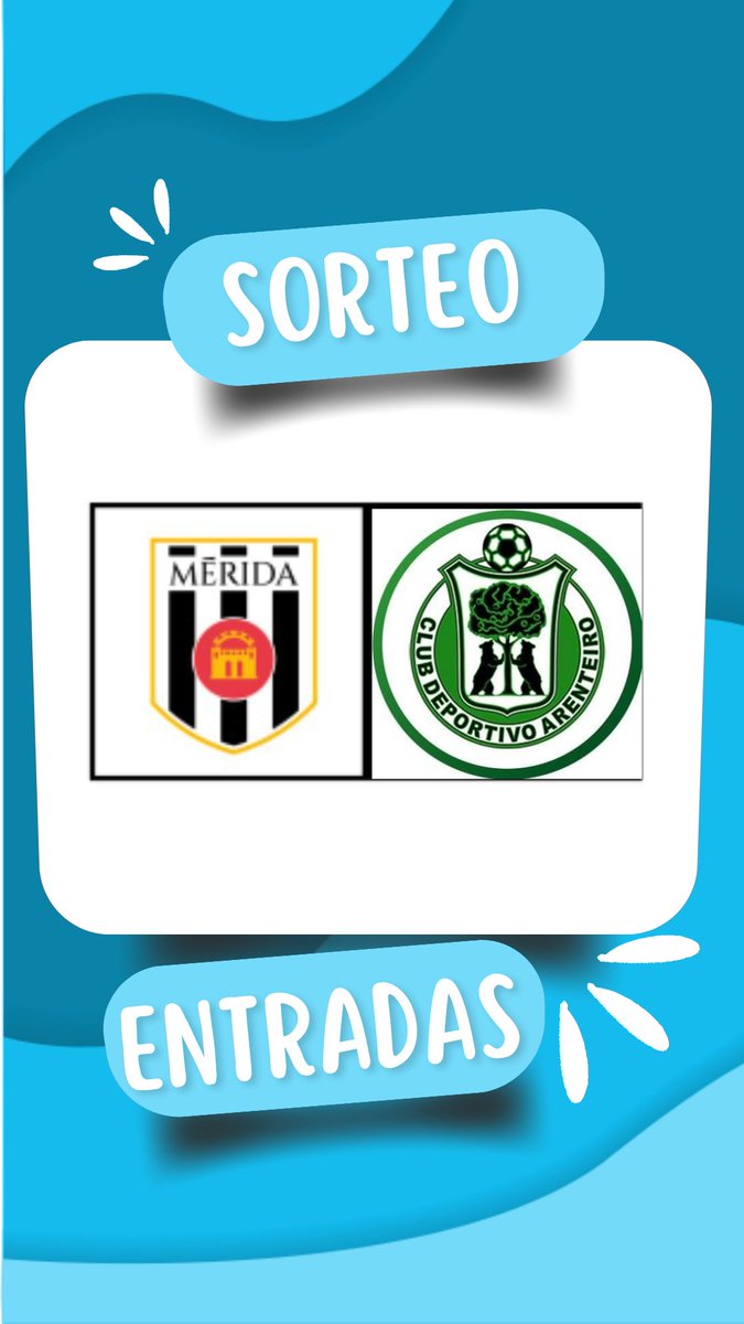 ¿Quieres participar en nuestro #Sorteo de #Entradas para el  <a href="/Merida_AD/">A.D. Mérida</a> - <a href="/CD_Arenteiro/">CD Arenteiro</a> ?

Participa desde nuestro Instagram 

#Suerte #Entradas #Sorteo
                 instagram.com/p/DP1DFv1iFe9/…