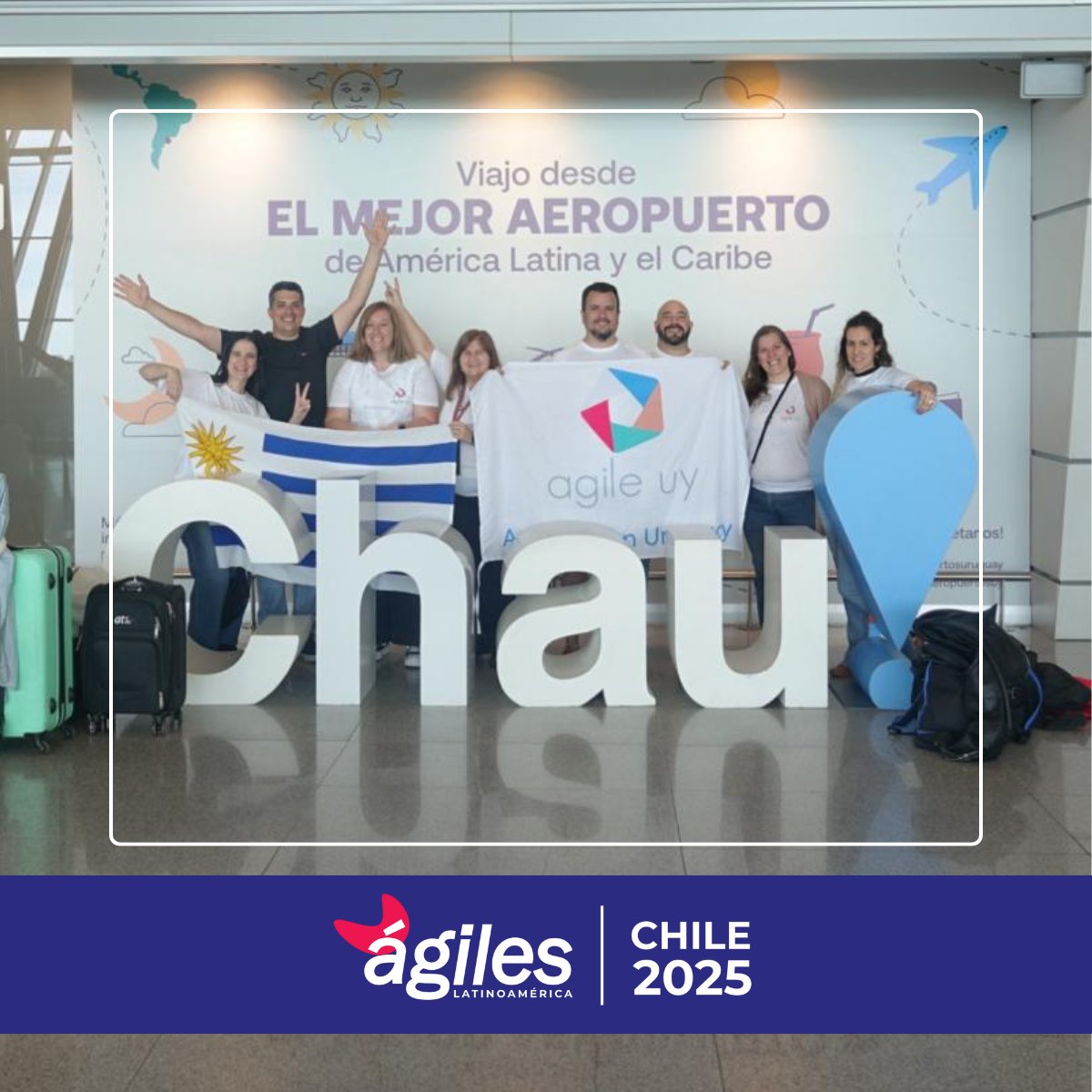 AgileUy's tweet image. ✈️ El equipo de AgileUy rumbo a Ágiles Latam 2025 🇺🇾➡️🇨🇱

Un encuentro que une a toda la comunidad ágil de Latinoamérica 🌎
¡Que sea una edición llena de aprendizaje, conexión e inspiración! 💙
#AgilesLatam2025 #ComunidadAgileUy #Reconectemos