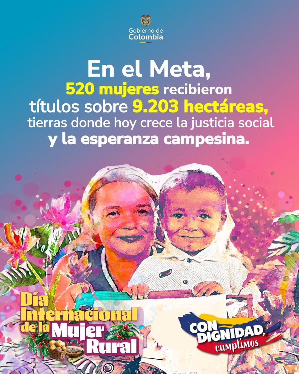 SebastianR38101's tweet photo. En el Meta, 520 mujeres hacen historia: recibierontítulos depropiedad sobre 9.203 has, marcandoun antes yun después para el campo llanero. Duranteaños, este departamentofue símbolo del despojo y la desigualdad. #GuardianasPorLaVida" https://t.co/oA06VoyX0A